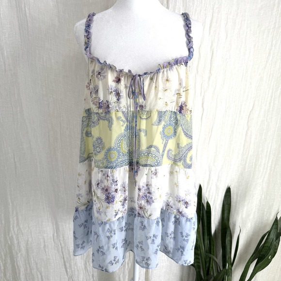 Victoria's Secret Dresses & Skirts - Y2K Victorias Secret Patchwork Slip Dress L Sheer Fairy Coquette Paisley Vintage